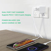 22W Dual - Port Power Delivery Wall ChargerMyBat Pro